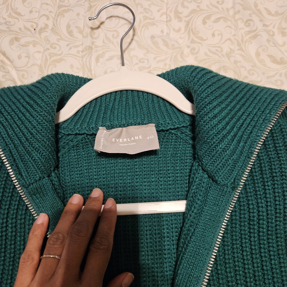 Everlane Teal Cowl Neck Sweater